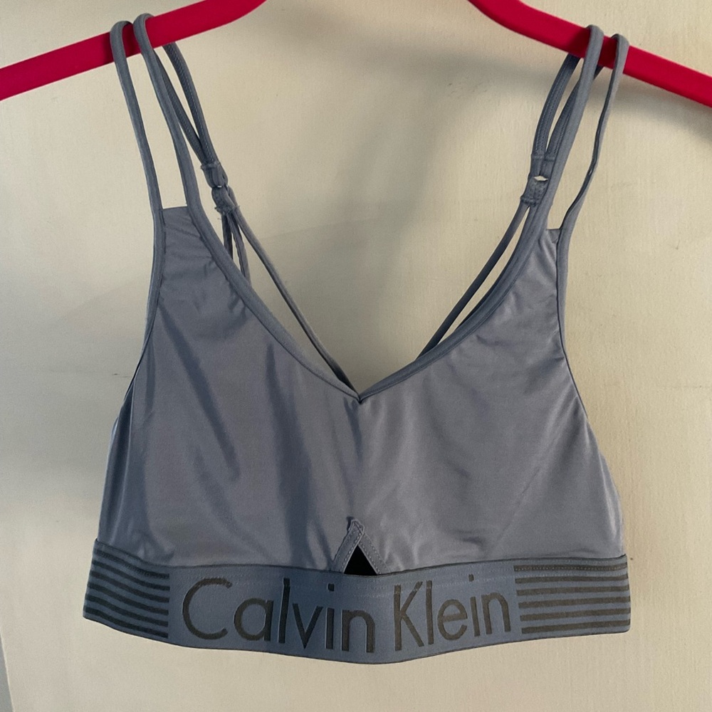 Calvin Klein Women's Double Strap Gray/Blue Bralette Size Small